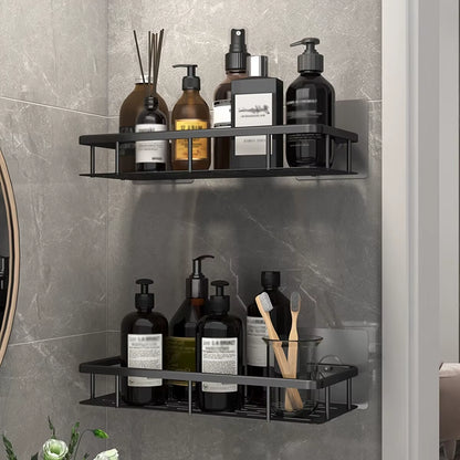 Bathroom Storage Rack No Drill Shelves Wall Mount Corner Shelf Shower Holder for WC Shampoo Organizer Bathroom Accessories