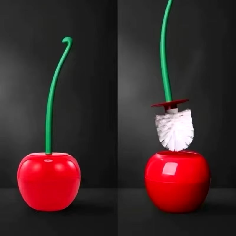 1Pc Red Toilet Brush Creative Lovely Cherry Shape Lavatory Toilet Brush Holder Set Toilet Holder Bathroom Accessories