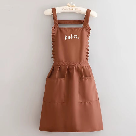 Princess Style Apron, Waterproof Floral Restaurant Barista Work Uniform Apron, Suitable for Restaurants/Hotels/Gardening